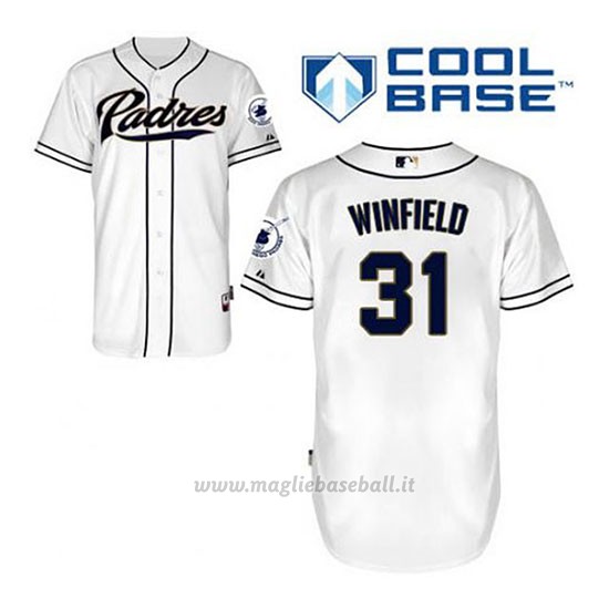 Maglia Baseball Uomo San Diego Padres Dave Winfield 31 Bianco 1ªCool Base
